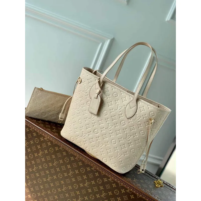 LV M46231 Louis Vuitton Neverfull MM Taška Pale Beige