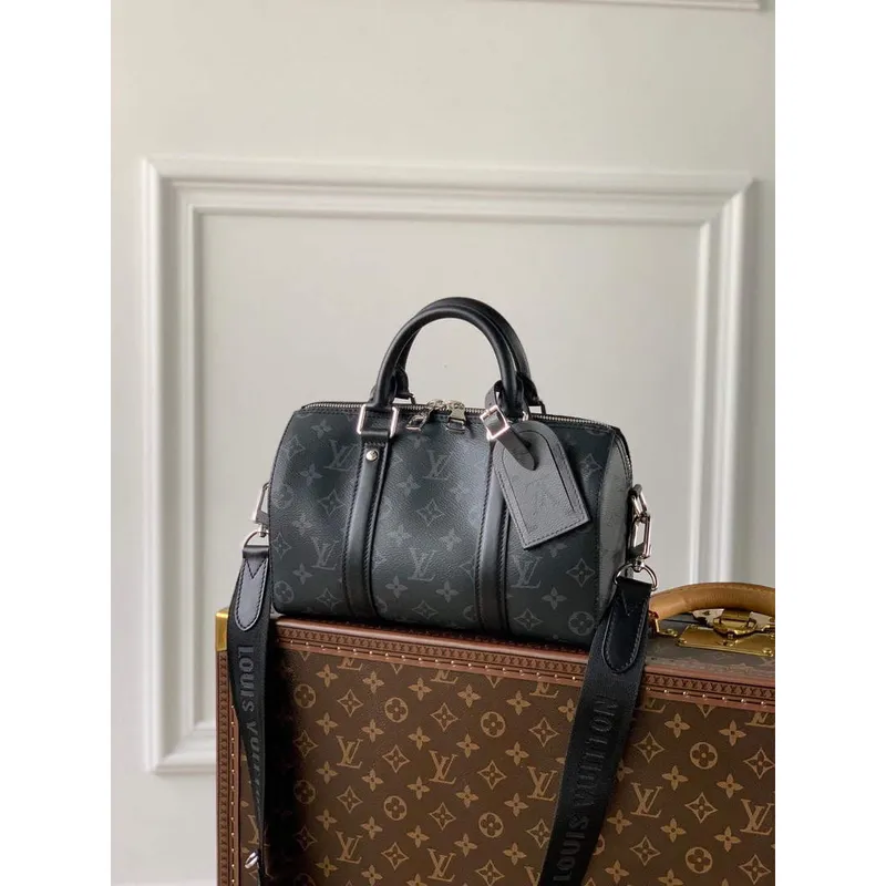 LV M46271 Louis Vuitton Keepall Bandouliere 25 Taška Černá
