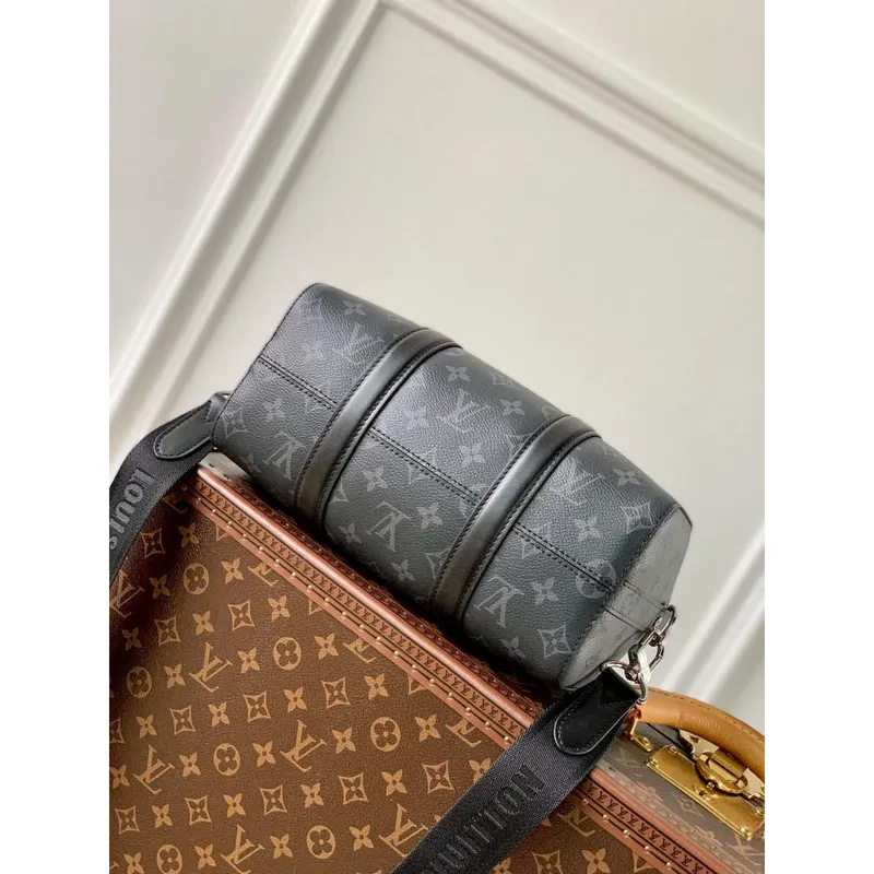 LV M46271 Louis Vuitton Keepall Bandouliere 25 Taška Černá