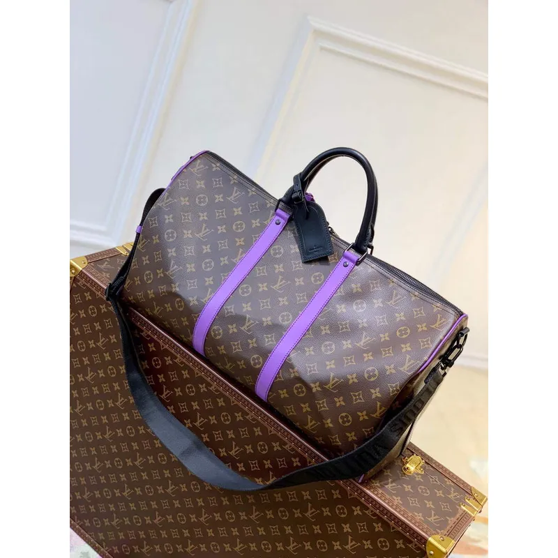 LV M46259 Louis Vuitton Keepall Bandouliere 50 Taška Fialová