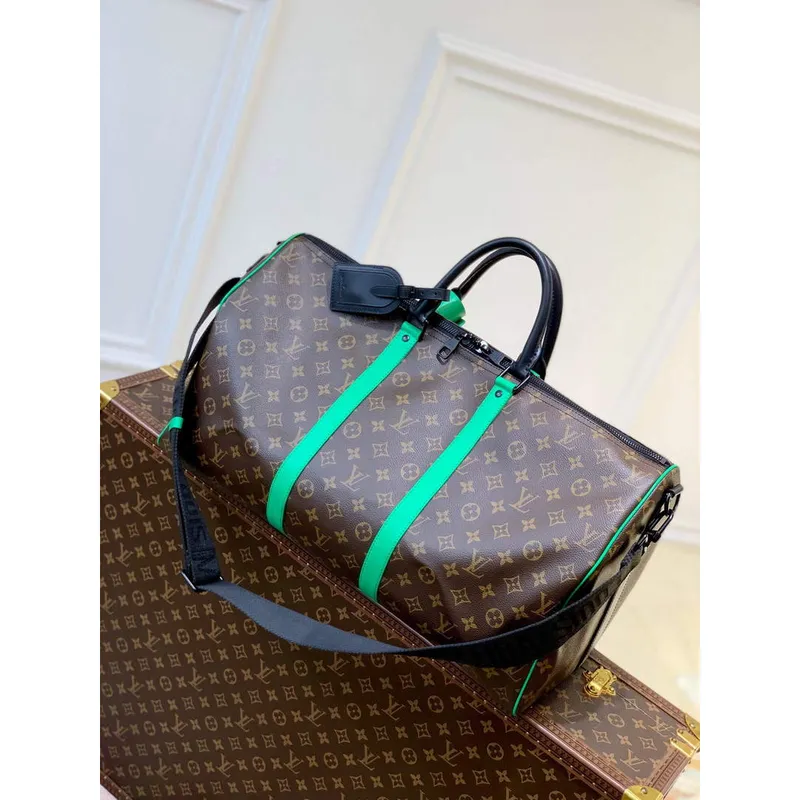 LV M46259 Louis Vuitton Keepall Bandouliere 50 Taška Mátově Zelená