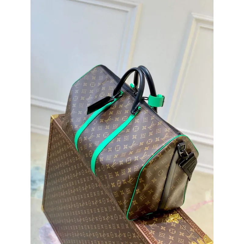 LV M46259 Louis Vuitton Keepall Bandouliere 50 Taška Mátově Zelená