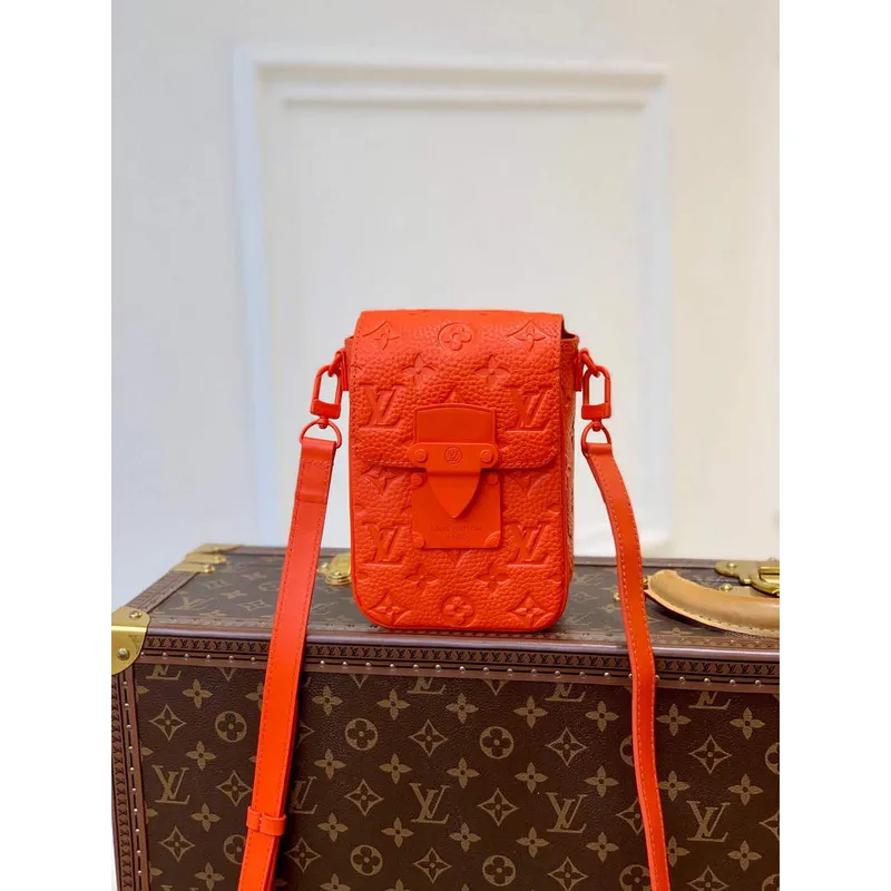 LV M81525 Louis Vuitton S LOCK Vertikální nositelná peněženka oranžová