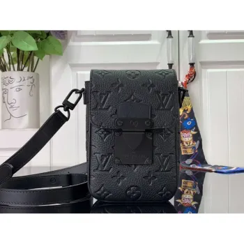 LV M81524 Louis Vuitton S Lock Vertikální Nositelná Peněženka Černá