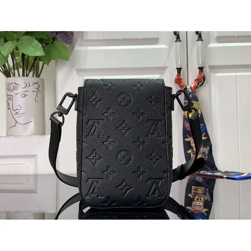 LV M81524 Louis Vuitton S Lock Vertikální Nositelná Peněženka Černá
