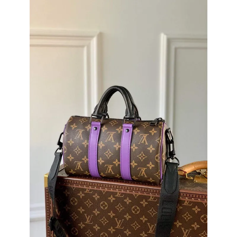 LV M46249 Louis Vuitton Keepall Bandouliere 25 Taška Fialová