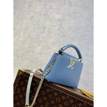 LV M59709 Louis Vuitton Capucines Mini Taška Modrá