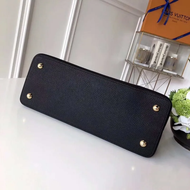 LV M48864 Louis Vuitton MM Capucines Kožená taška M42259 Černá