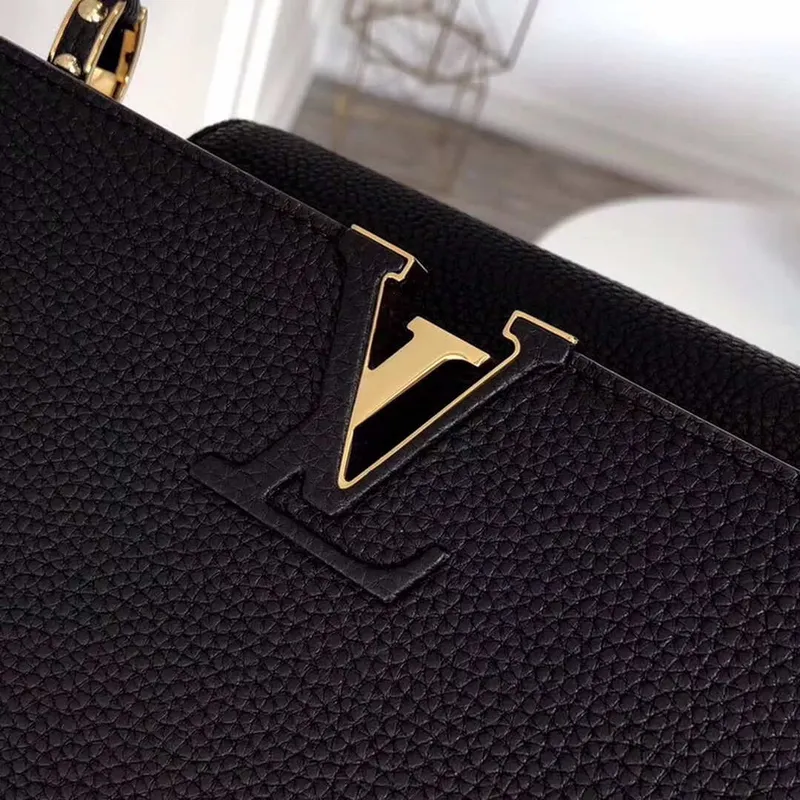 LV M48864 Louis Vuitton MM Capucines Kožená taška M42259 Černá