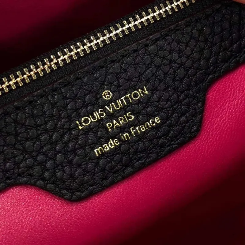 LV M48864 Louis Vuitton MM Capucines Kožená taška M42259 Černá