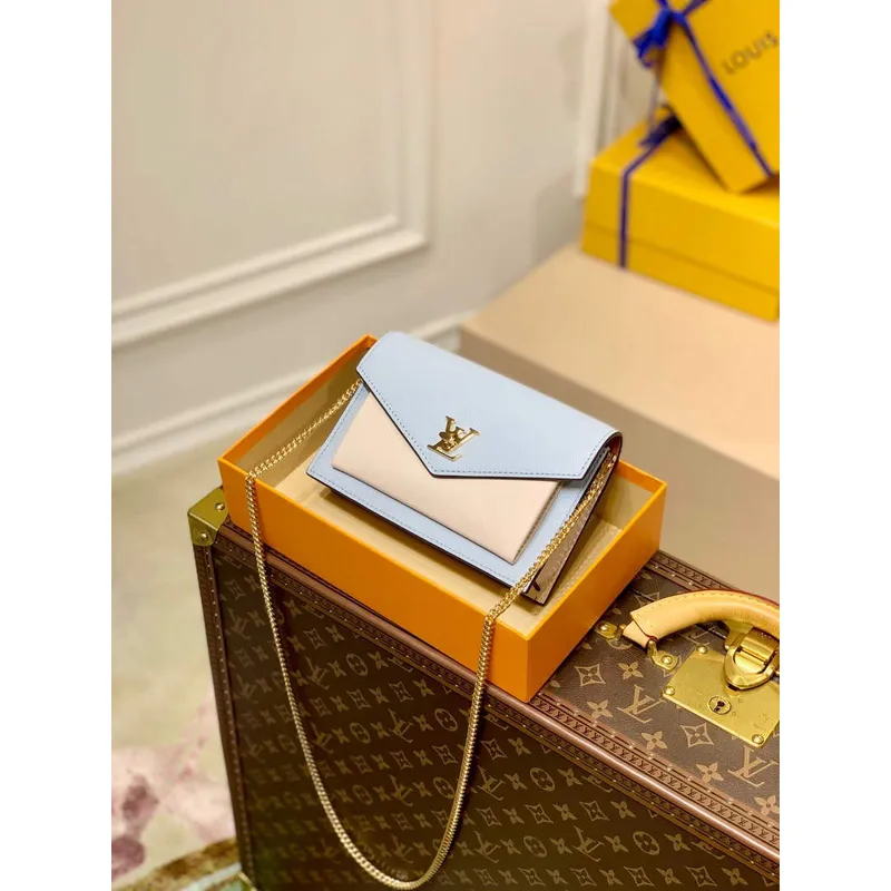 LV M81436 Louis Vuitton Mylockme Chain Pochette Modrá