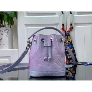 LV M81463 Louis Vuitton NANO NOé Kabela Bucket Lilas Fialová