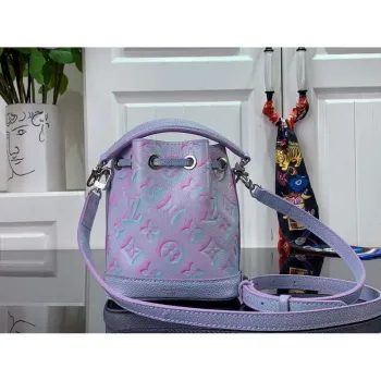 LV M81463 Louis Vuitton NANO NOé Kabela Bucket Lilas Fialová