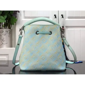 LV M46173 Louis Vuitton NéONOé BB Bucket Bag Vert d’eau Zelená