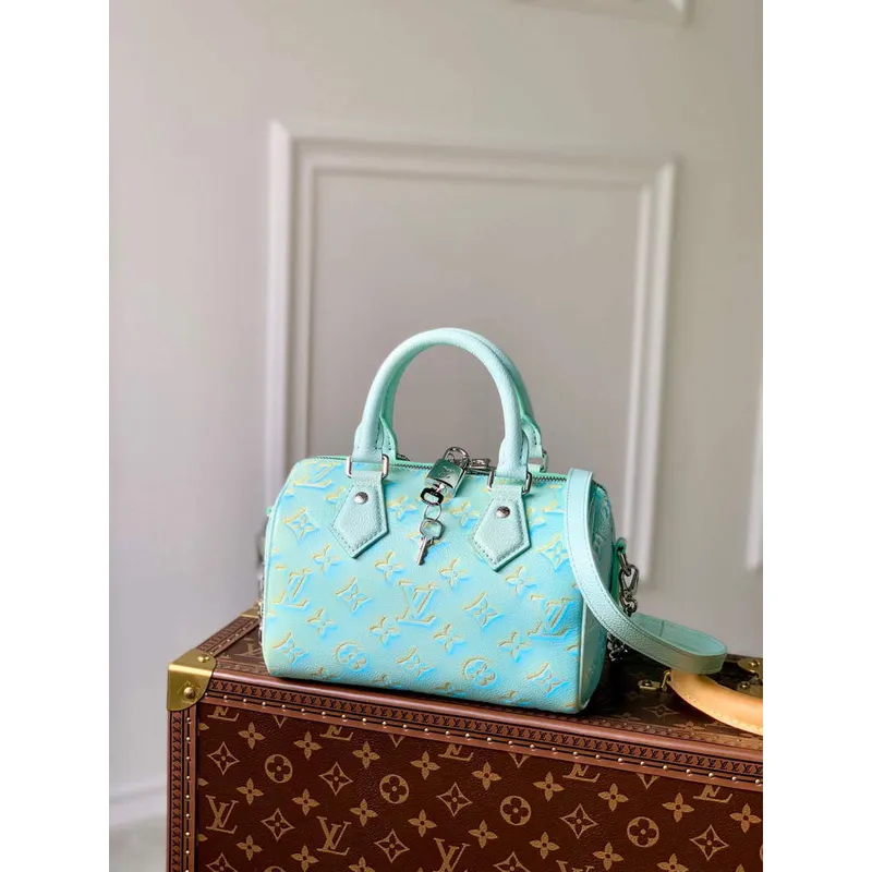 LV M46092 Louis Vuitton Speedy Bandouliere 20 Kabelka Vert d’eau Zelená