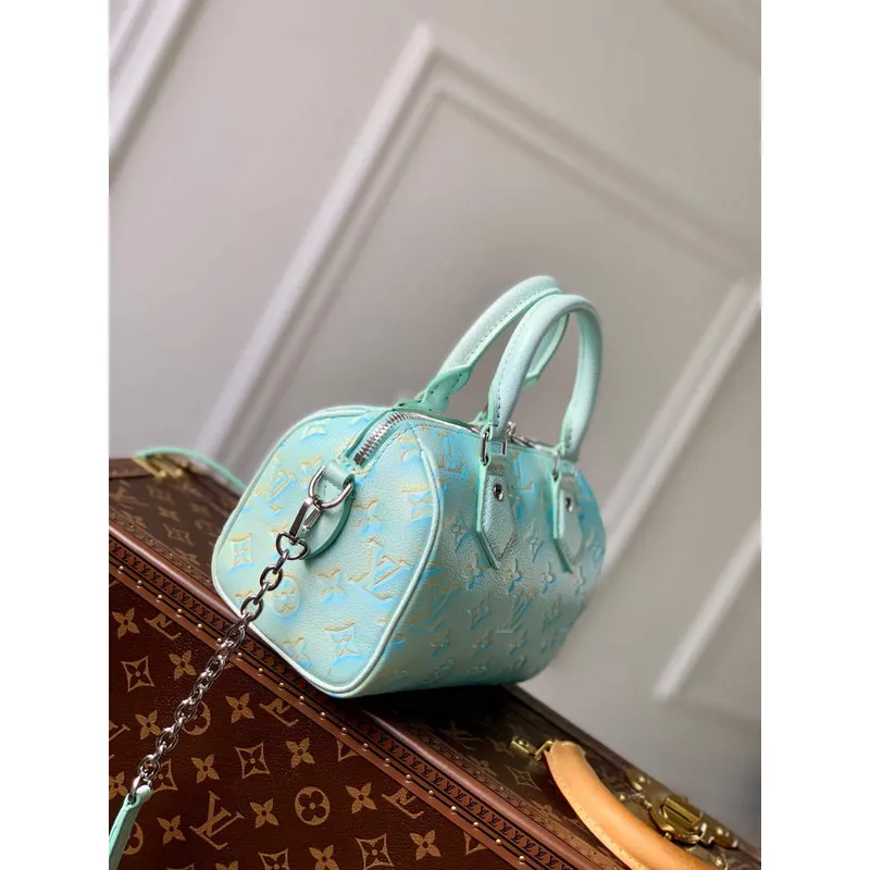LV M46092 Louis Vuitton Speedy Bandouliere 20 Kabelka Vert d’eau Zelená