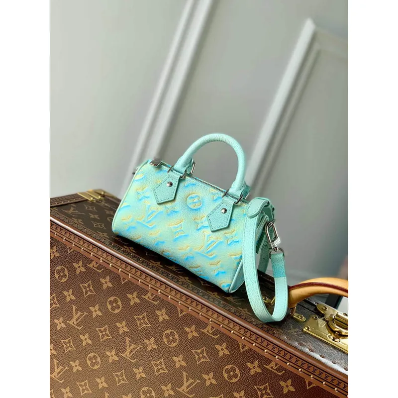 LV M81625 Louis Vuitton Nano Speedy Bag Vert d'eau Zelená