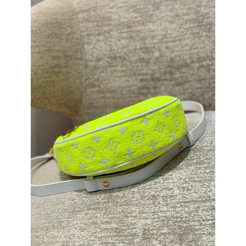 LV M81484 Louis Vuitton Loop půlměsícová baguette taška Žlutá