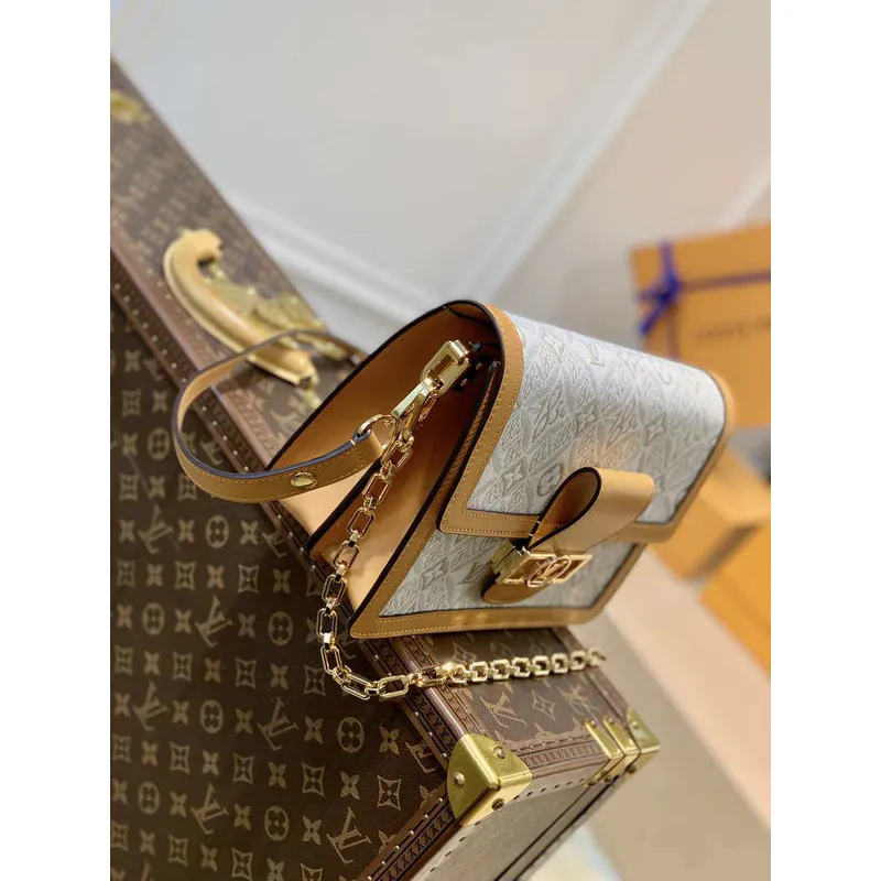 LV M59483 Louis Vuitton Dauphine MM Taška Monogram Bílá
