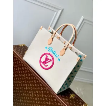 LV M46076 Louis Vuitton Onthego GM Tote Bag žlutá kůže