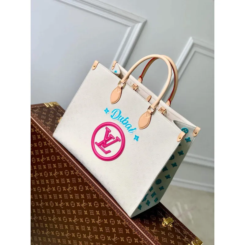 LV M46076 Louis Vuitton Onthego GM Tote Bag žlutá kůže