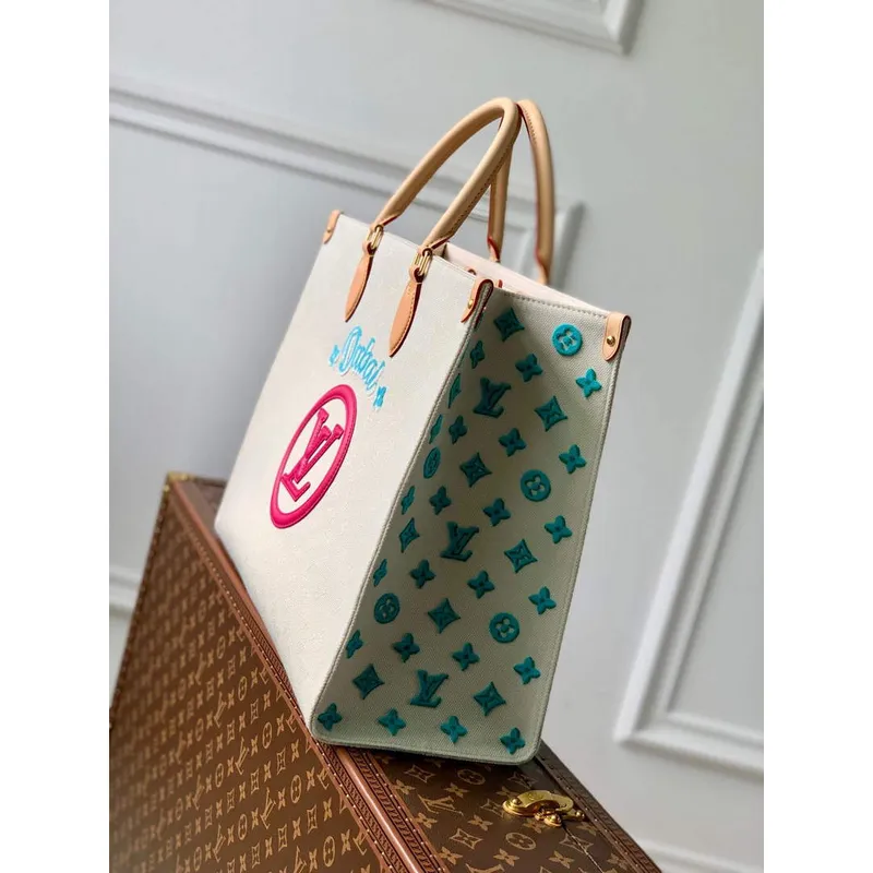 LV M46076 Louis Vuitton Onthego GM Tote Bag žlutá kůže