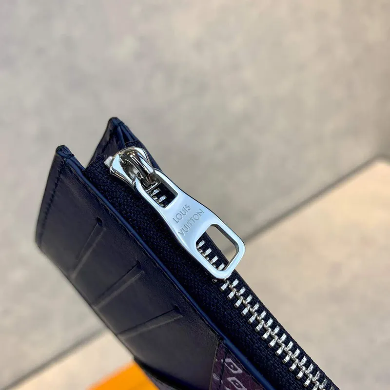 LV M81432 Louis Vuitton Držák na mince a karty Jiná kůže Modrá