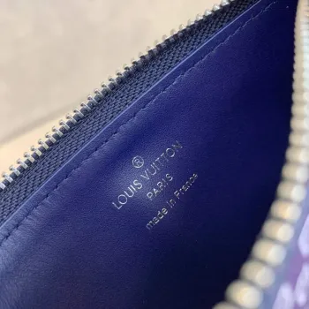 LV M81432 Louis Vuitton Držák na mince a karty Jiná kůže Modrá