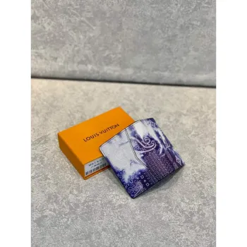 LV M81413 Louis Vuitton Pocket Organizer Ostatní kůže Modrá