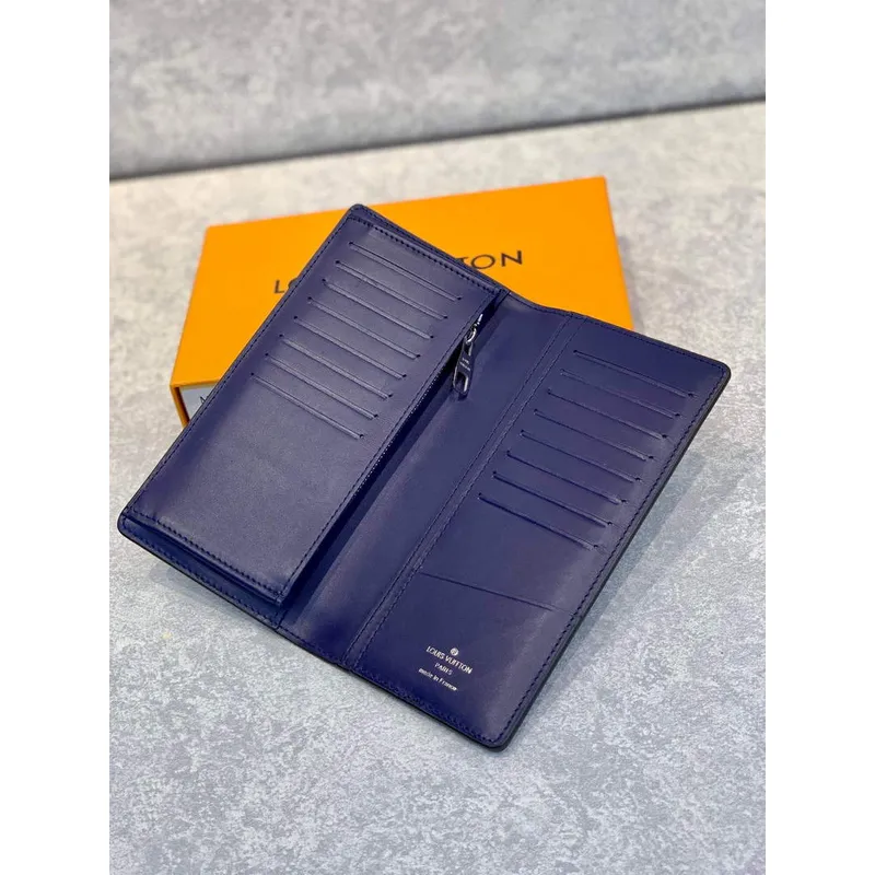 LV M81405 Louis Vuitton Brazza Wallet jiné kůže Modrá
