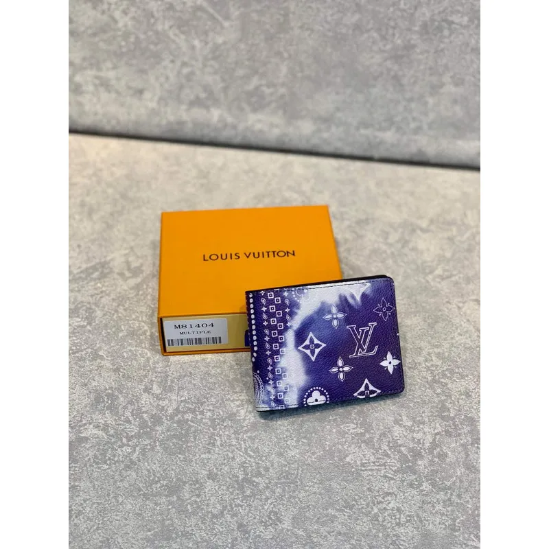 LV M81404 Louis Vuitton štíhlá peněženka modrá