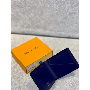 LV M81404 Louis Vuitton štíhlá peněženka modrá