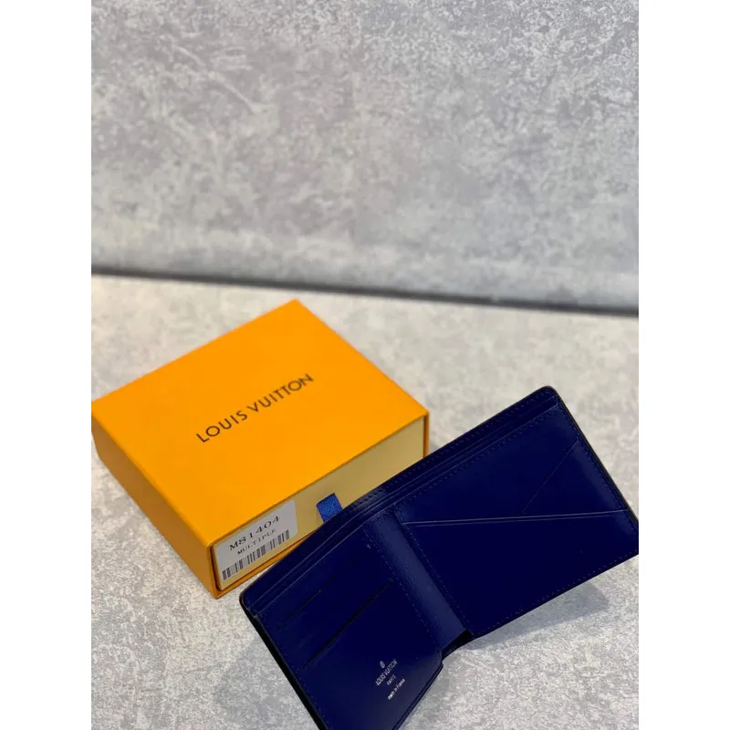 LV M81404 Louis Vuitton štíhlá peněženka modrá