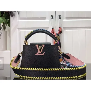 LV M57671 Louis Vuitton Capucines MM Kabelka Černá