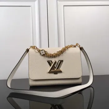 LV M59403 Louis Vuitton Twist MM Epi bílá zrnitá kůže