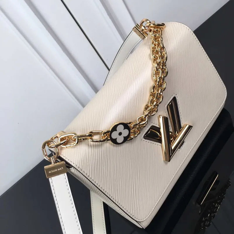 LV M59403 Louis Vuitton Twist MM Epi bílá zrnitá kůže