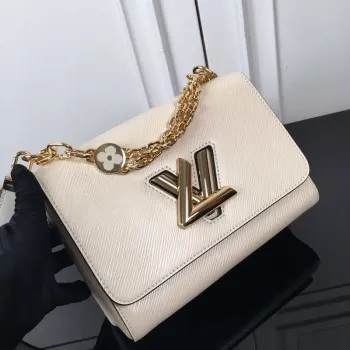 LV M59403 Louis Vuitton Twist MM Epi bílá zrnitá kůže