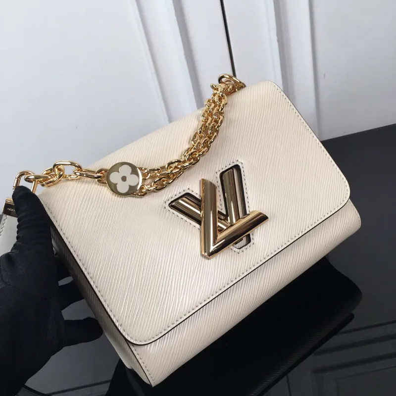 LV M59403 Louis Vuitton Twist MM Epi bílá zrnitá kůže