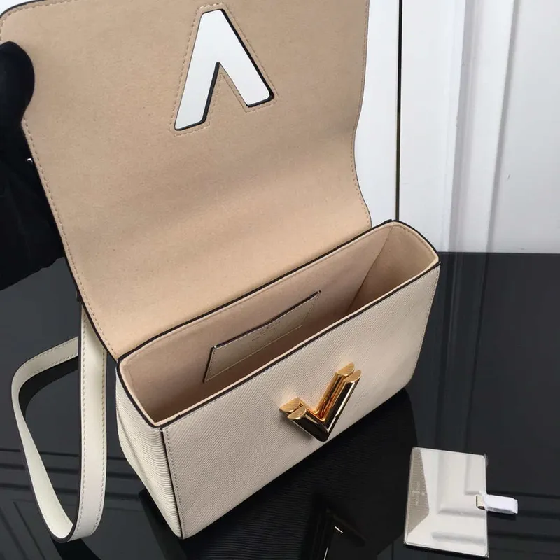 LV M59403 Louis Vuitton Twist MM Epi bílá zrnitá kůže