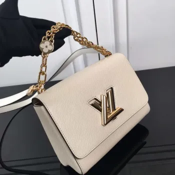 LV M59403 Louis Vuitton Twist MM Epi bílá zrnitá kůže
