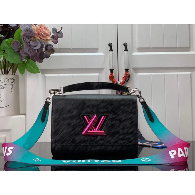LV M59416 Louis Vuitton Twist MM Epi kůže Kabelka Černá