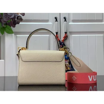 LV M59687 Louis Vuitton Twist PM Epi kůže Kabelka Quartz Bílá