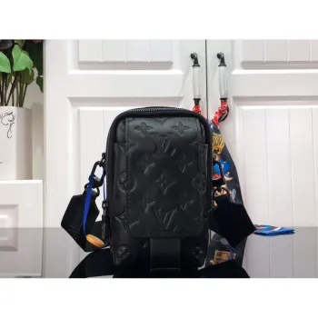 LV M81005 Louis Vuitton Klapková Dvojitá Taška na Telefon Černá