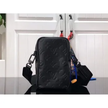 LV M81005 Louis Vuitton Klapková Dvojitá Taška na Telefon Černá