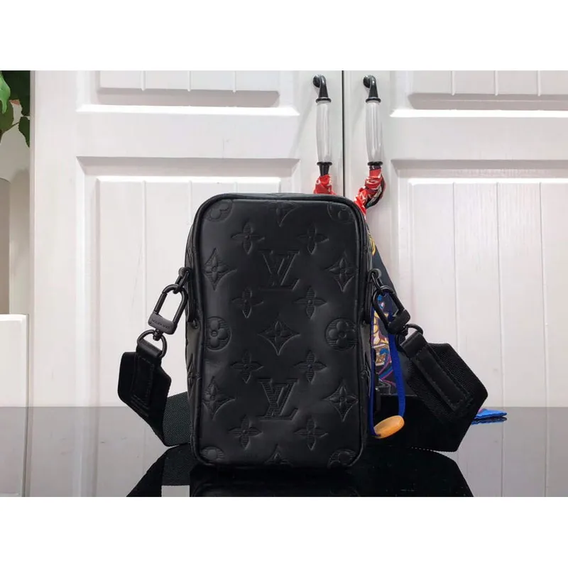 LV M81005 Louis Vuitton Klapková Dvojitá Taška na Telefon Černá