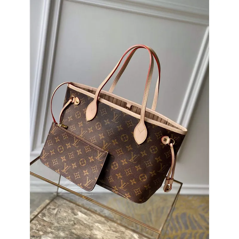 Louis Vuitton LV M41000 Neverfull PM Monogram Canvas Béžová