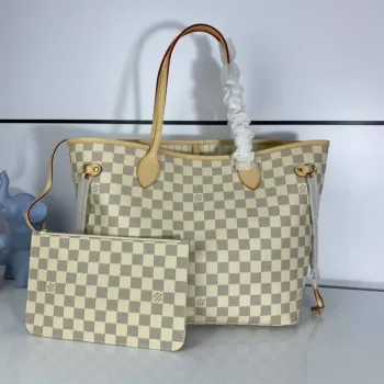 Louis Vuitton LV N41361 Neverfull MM Damier Azur Béžová