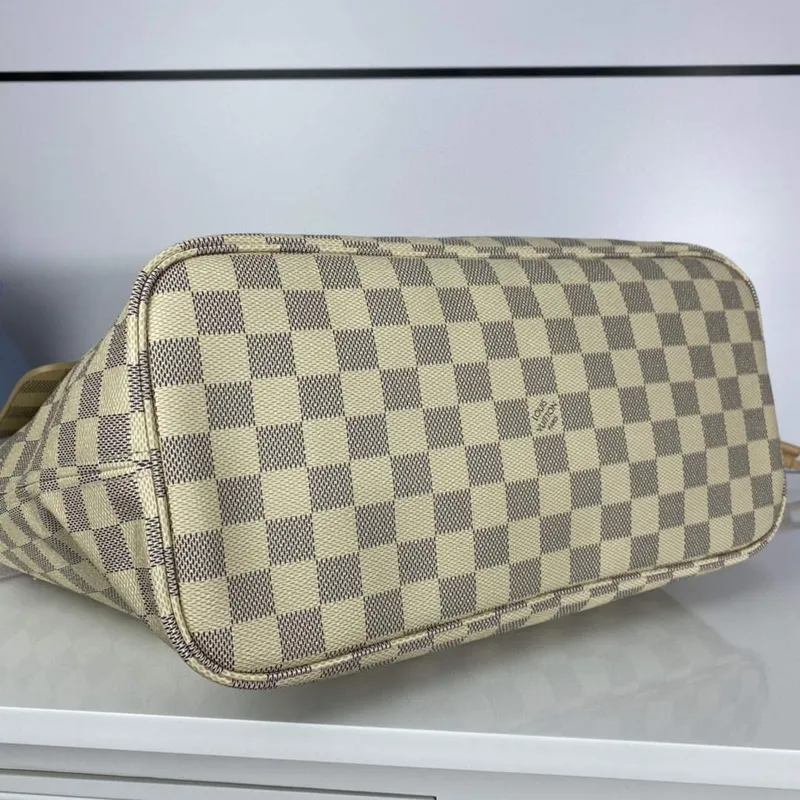 Louis Vuitton LV N41361 Neverfull MM Damier Azur Rose Ballerine Růžová