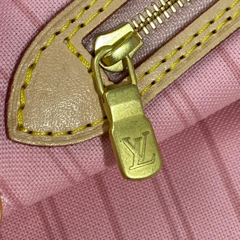 Louis Vuitton LV N41361 Neverfull MM Damier Azur Rose Ballerine Růžová