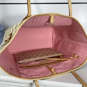 Louis Vuitton LV N41361 Neverfull MM Damier Azur Rose Ballerine Růžová